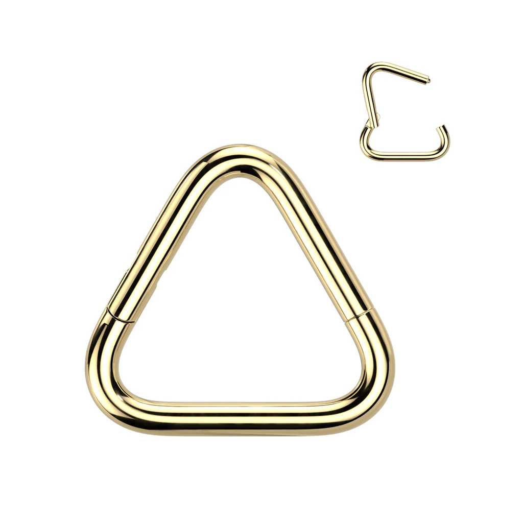 Titanium Hinged Segment Hoop Ring Triangle For Nose Septum Cartilage - Image 2