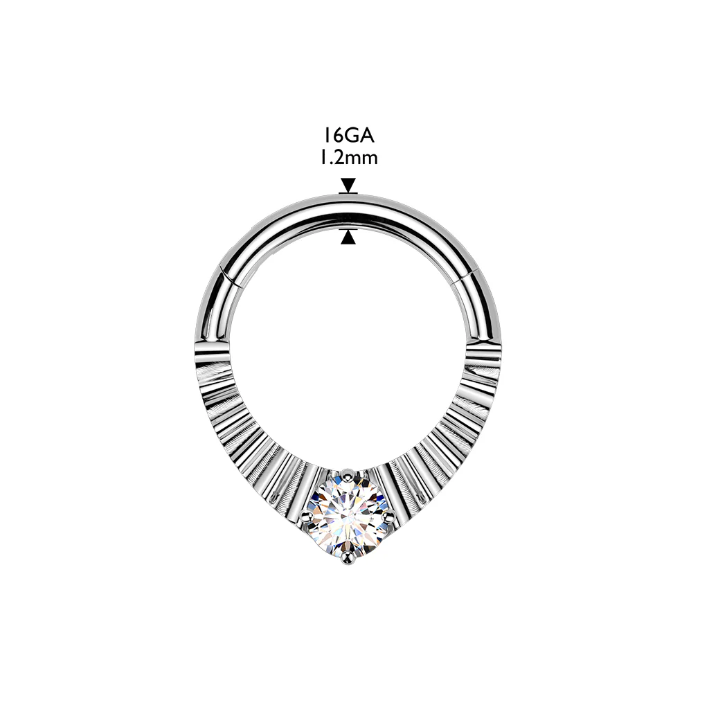 Titanium Hinged Segment Teardrop Hoop Ring Daith Septum Cartilage - Image 3