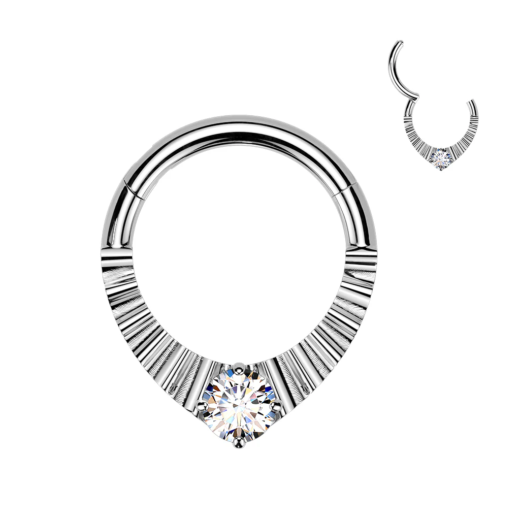Titanium Hinged Segment Teardrop Hoop Ring Daith Septum Cartilage - Image 5