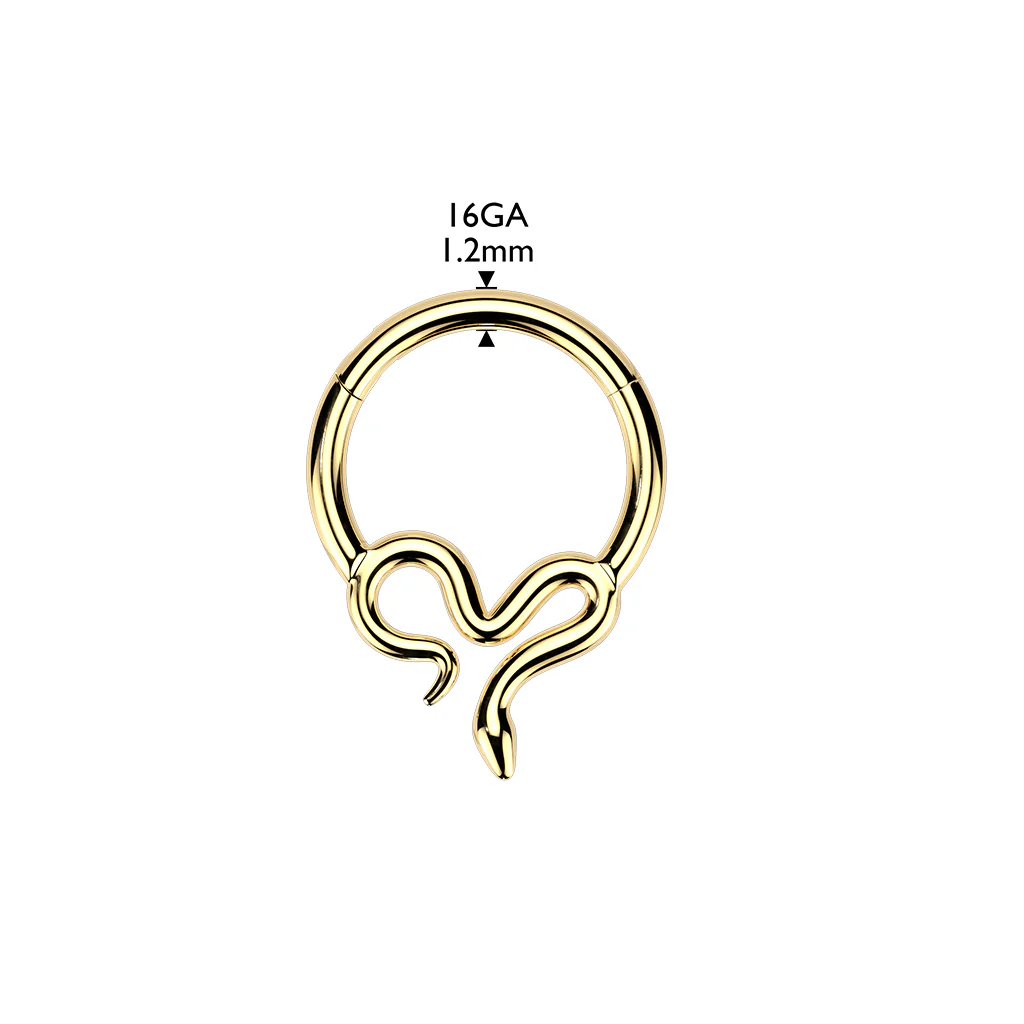 Titanium Hinged Slithering Snake Segment Hoop Ring Daith Septum Cartilage - Image 4