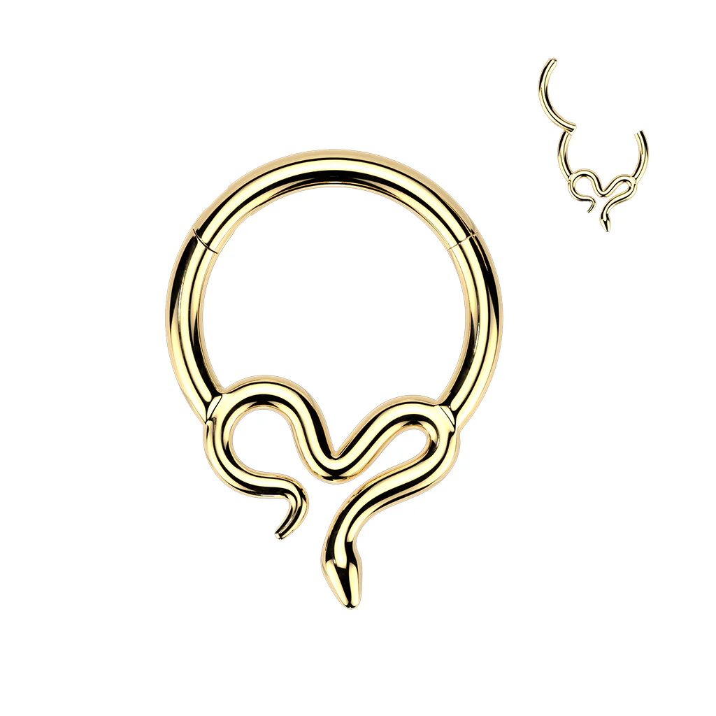 Titanium Hinged Slithering Snake Segment Hoop Ring Daith Septum Cartilage - Image 5