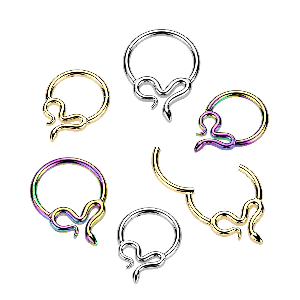 Titanium Hinged Slithering Snake Segment Hoop Ring Daith Septum Cartilage - Image 6