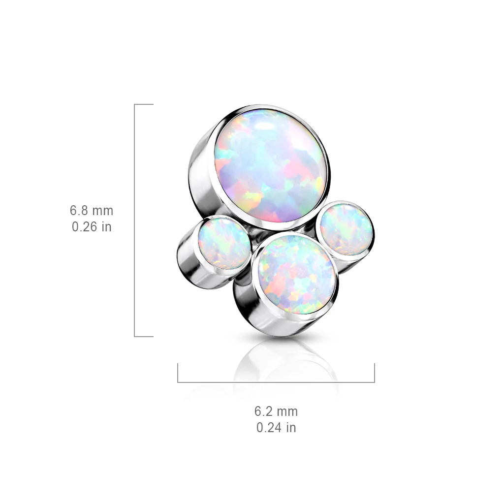 Titanium Bezel Opal 4 Clusters Top for Lip Eyebrow Dermal - Image 2