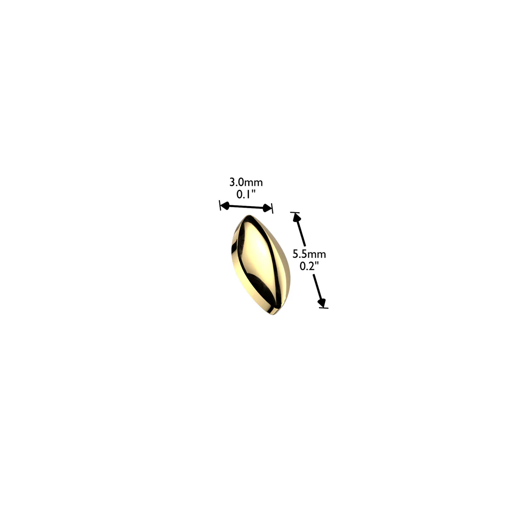 Titanium Internally Threaded Rounded Marquise Top 16G - Image 3