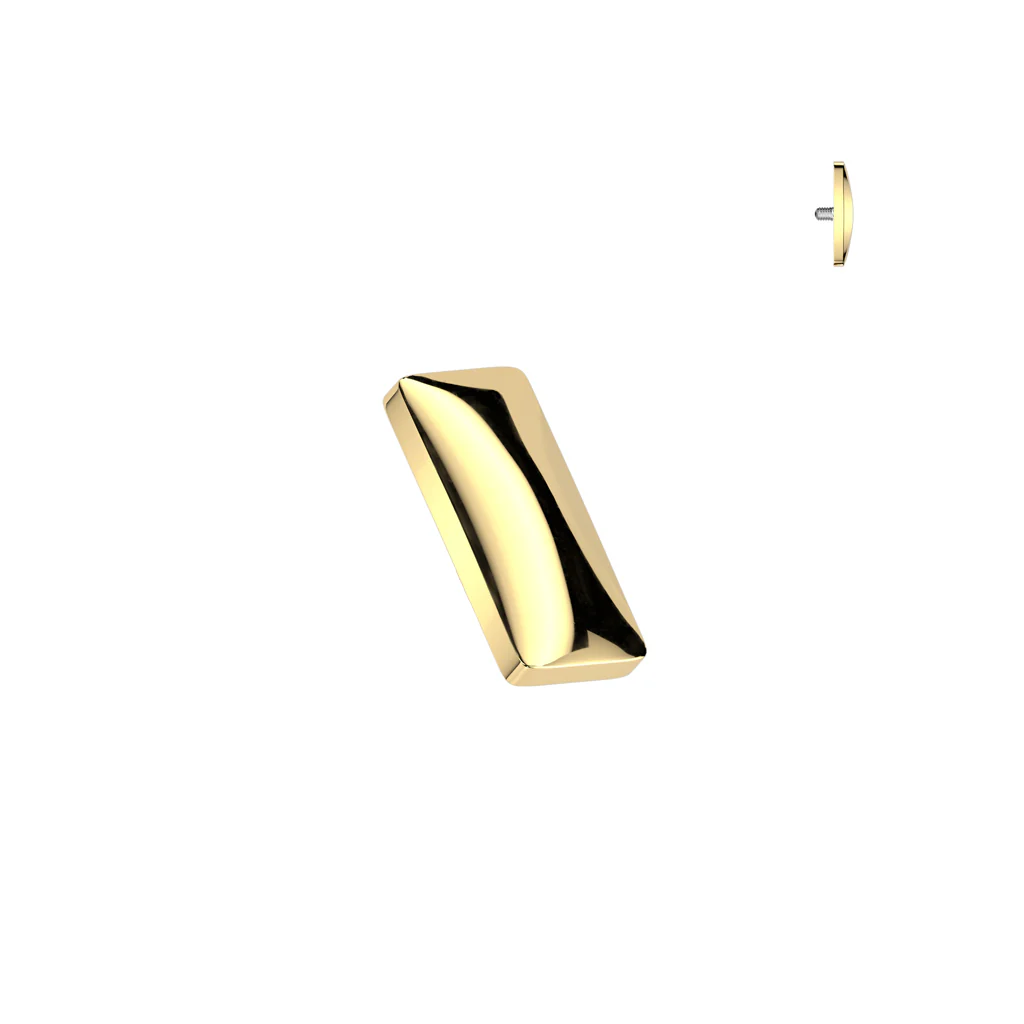 Titanium Internally Threaded Rounded Rectangle Dermal Anchor Top 16G - Image 2