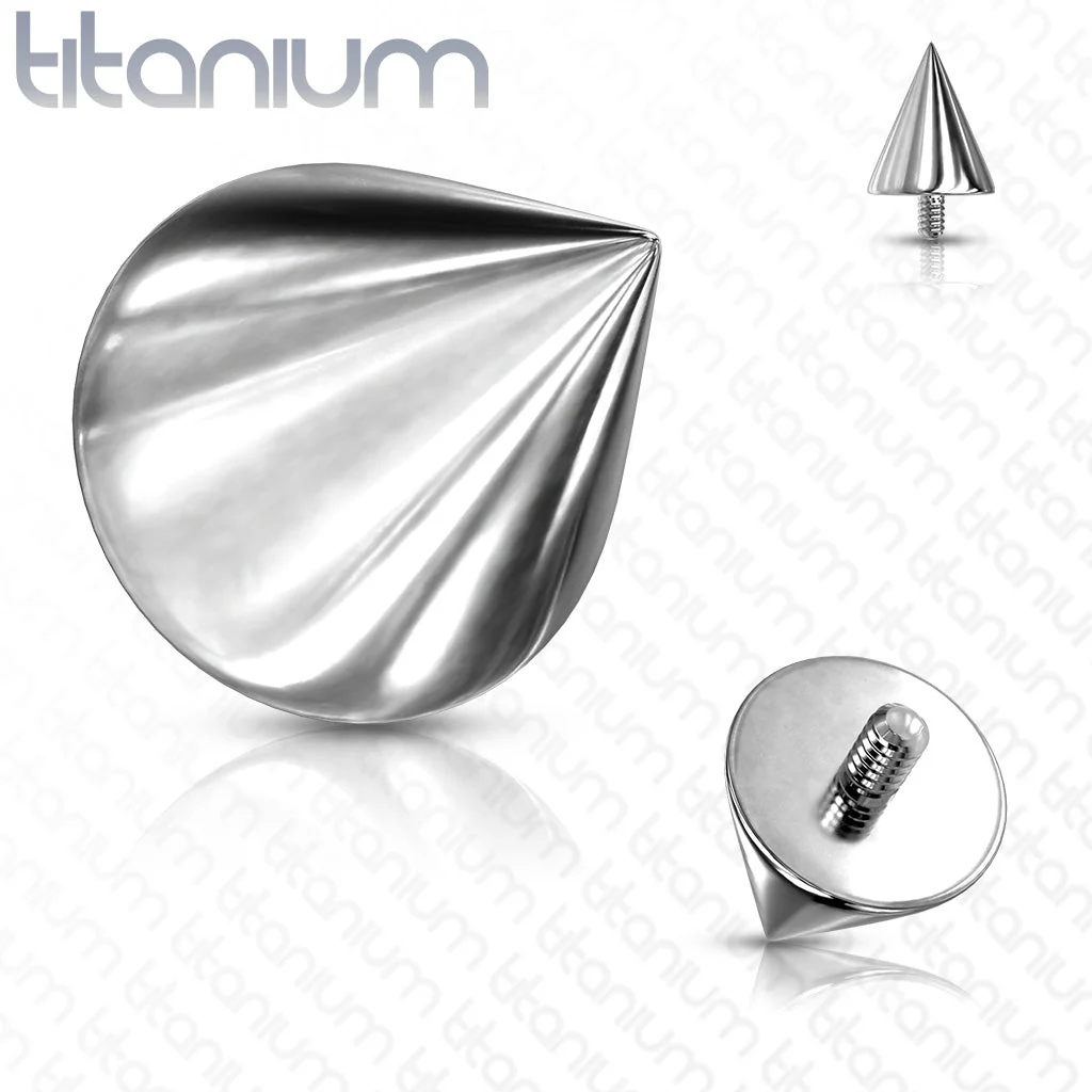 Titanium Internally Threaded Spike Lip Labret Dermal Anchor Top - Image 2