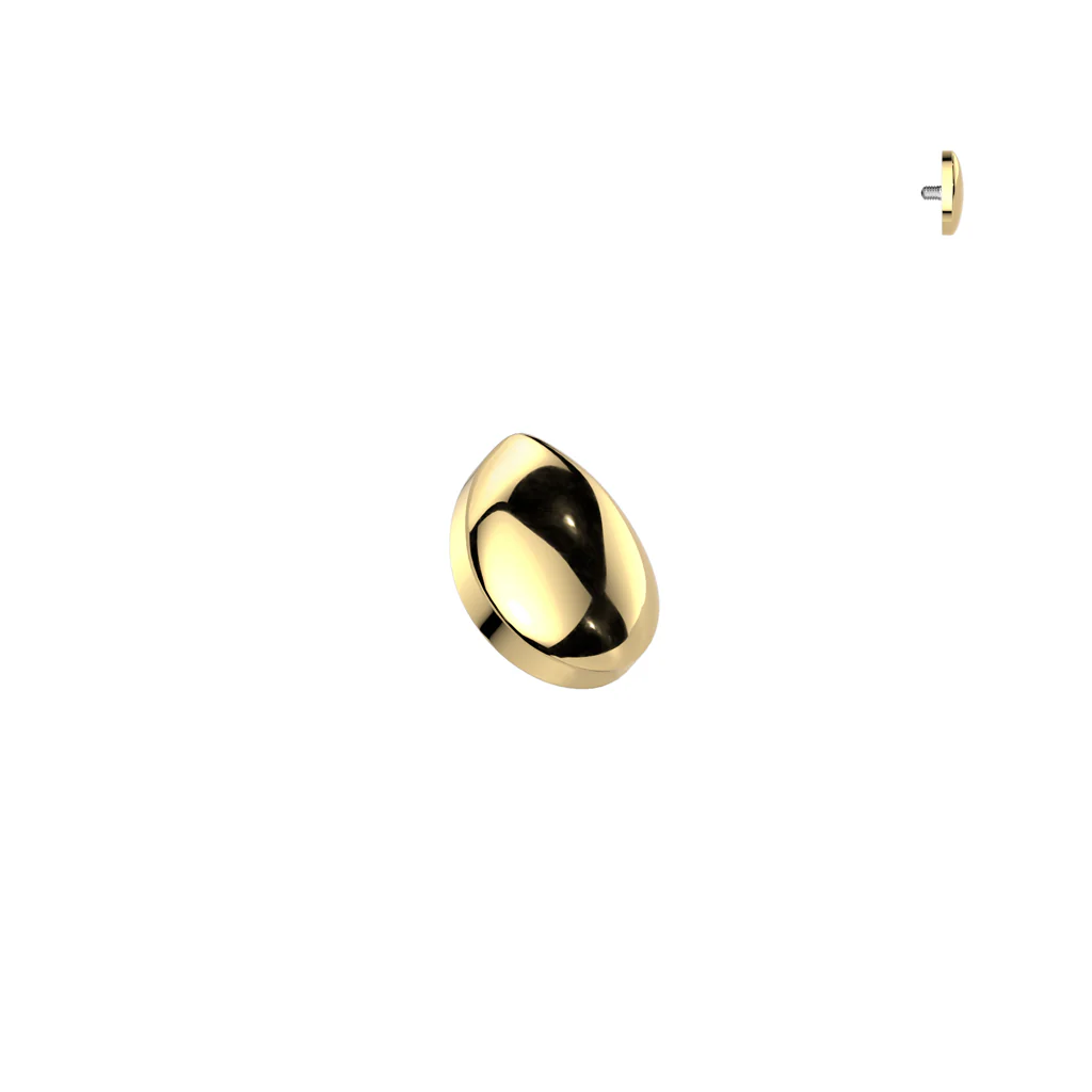 Titanium Internally Threaded Teardrop Dermal Anchor Top 16G - Image 2