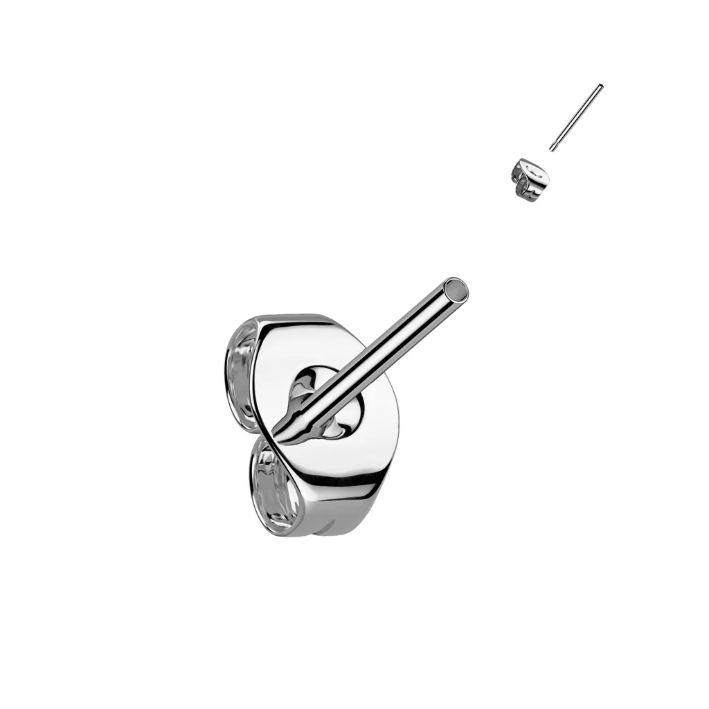 1 Pc Titanium Threadless Push In Earring Stud Post With Butterfly Back 20ga - Image 4