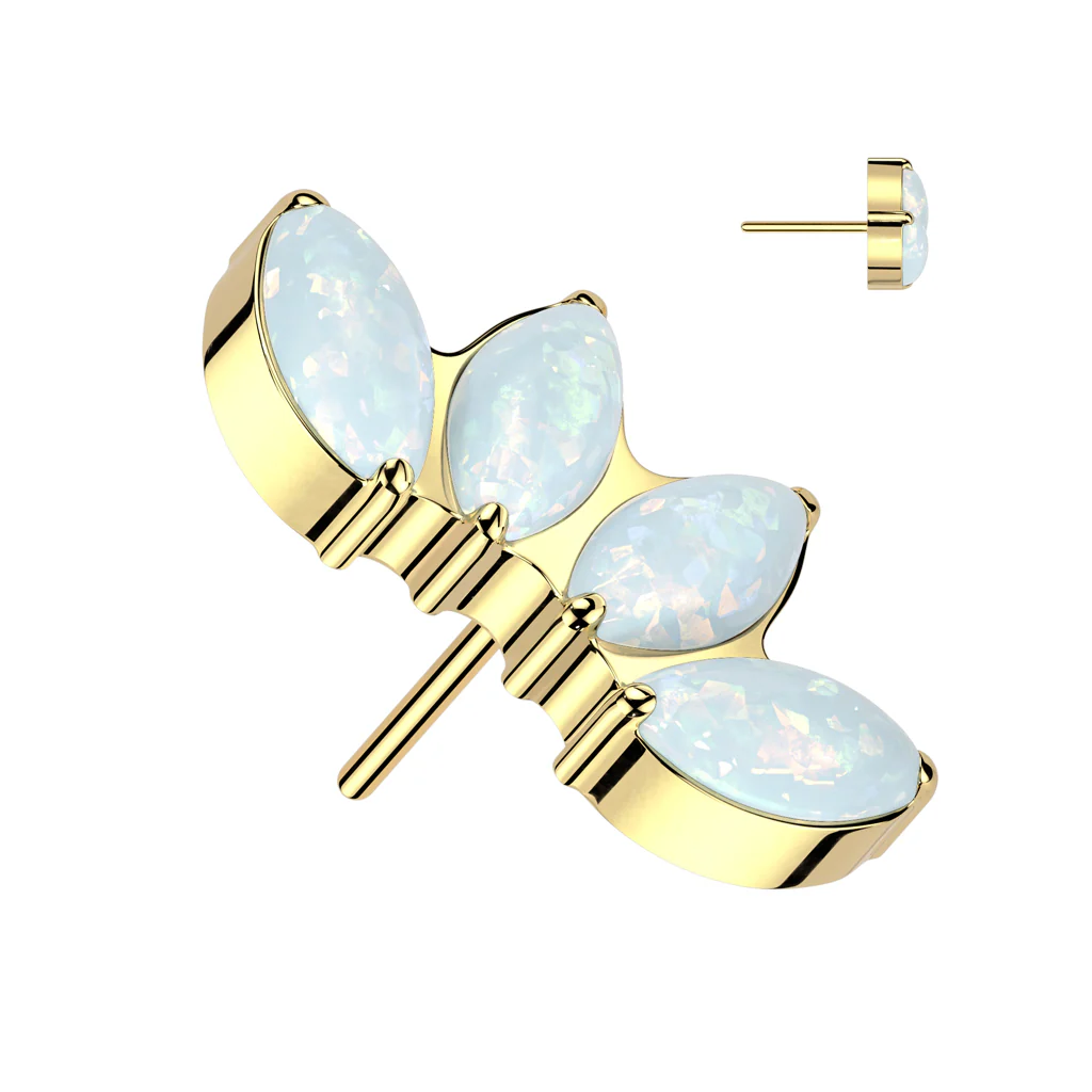 Titanium Threadless Floating Convex Base Natural Stone Top Belly Button Ring - Image 11