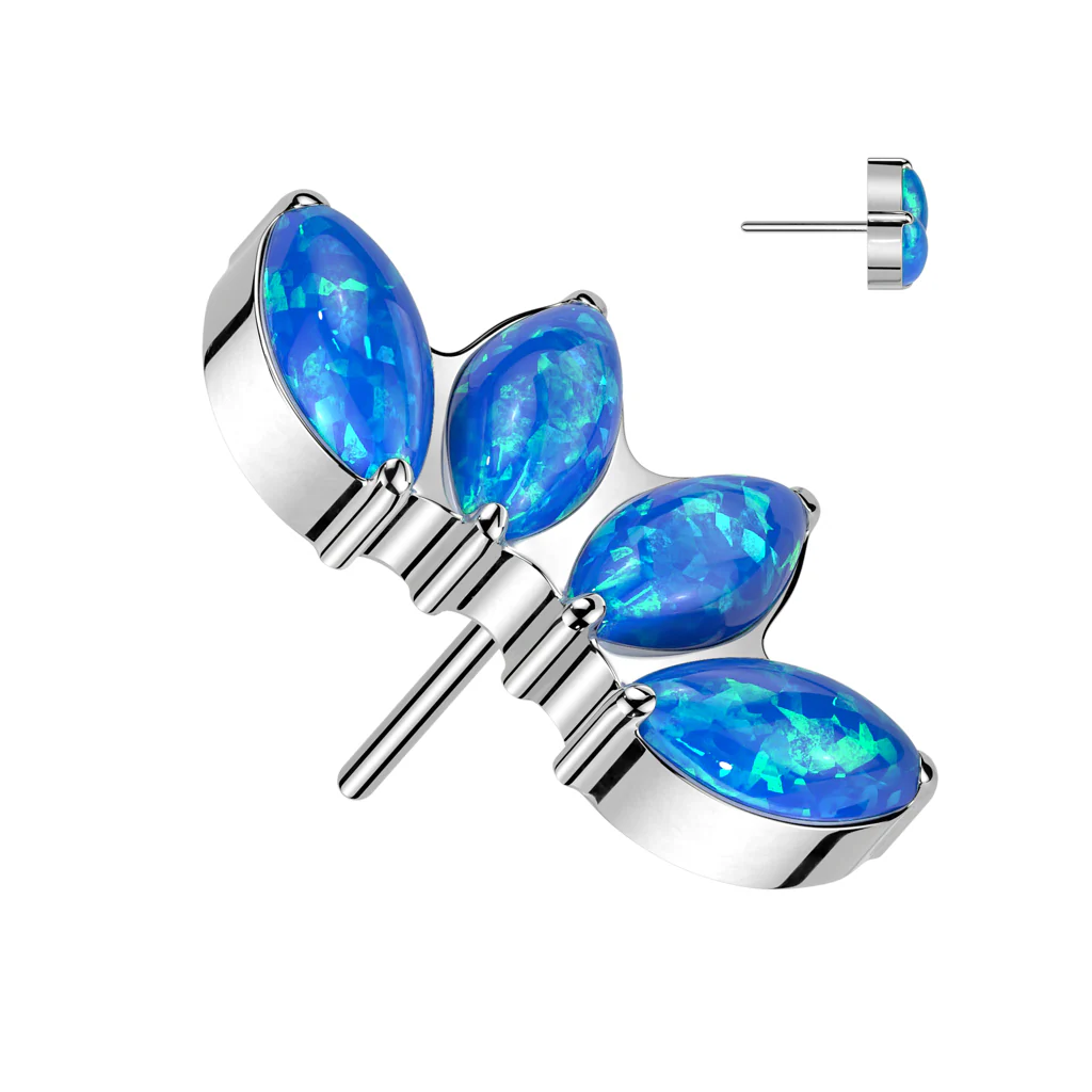 Titanium Threadless Floating Convex Base Natural Stone Top Belly Button Ring - Image 8