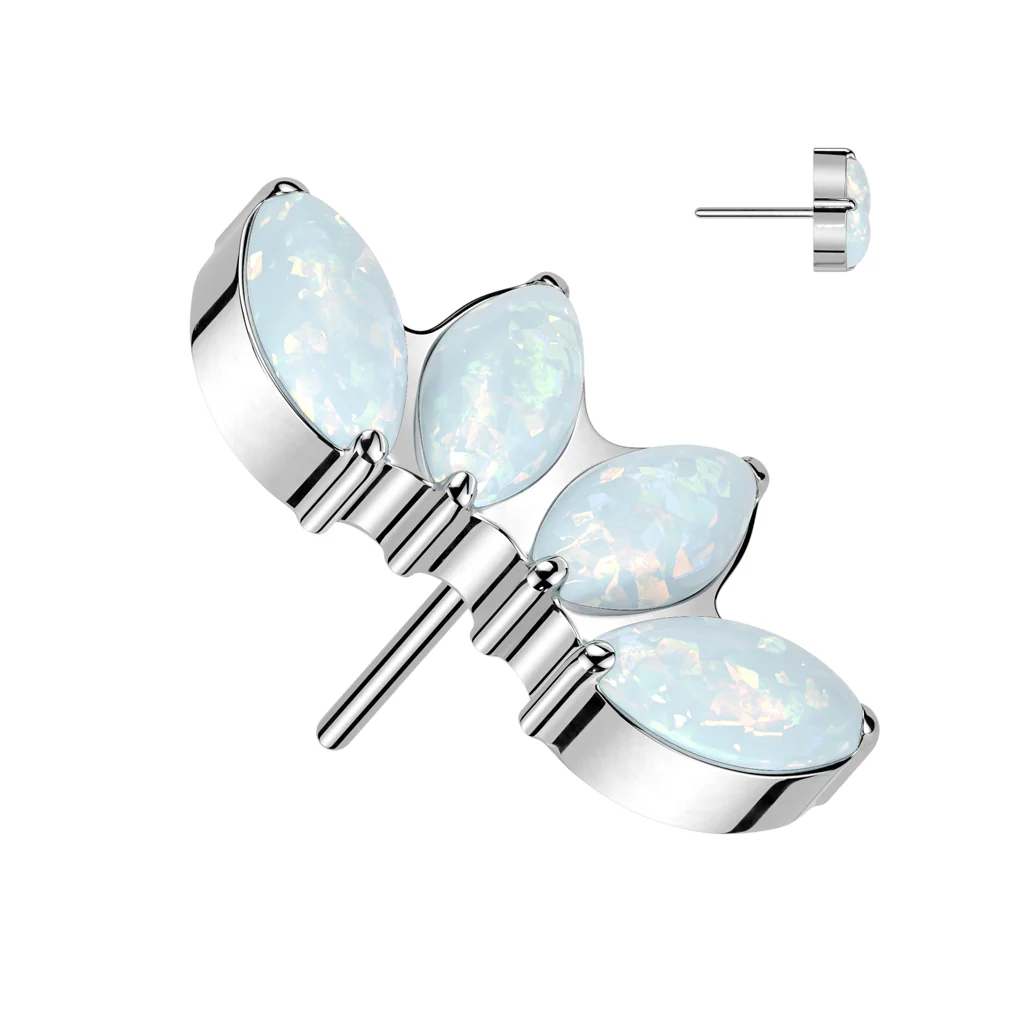 Titanium Threadless Floating Convex Base Natural Stone Top Belly Button Ring - Image 9