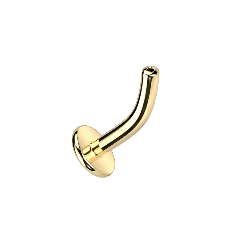 Titanium Threadless Floating Convex Base Marquise CZ  Curved Fan Top Belly Button Ring - Image 6