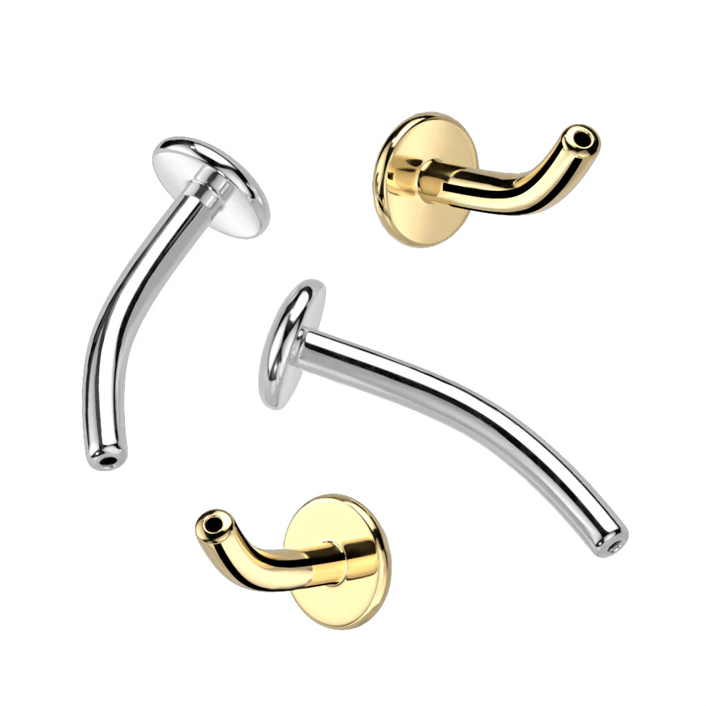 Titanium Threadless Floating Convex Base Marquise CZ  Curved Fan Top Belly Button Ring - Image 9