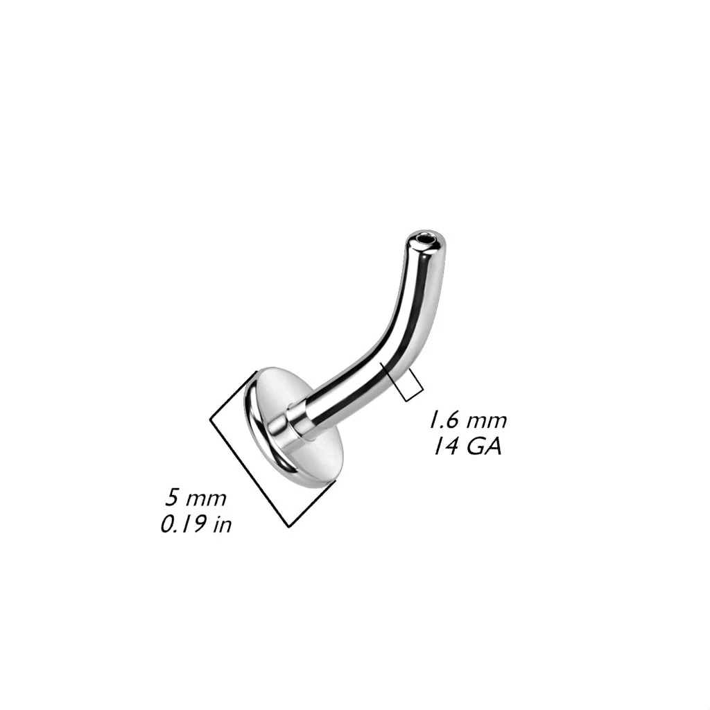 Titanium Threadless Push In Belly Button Floating Convex Base Post - Image 4