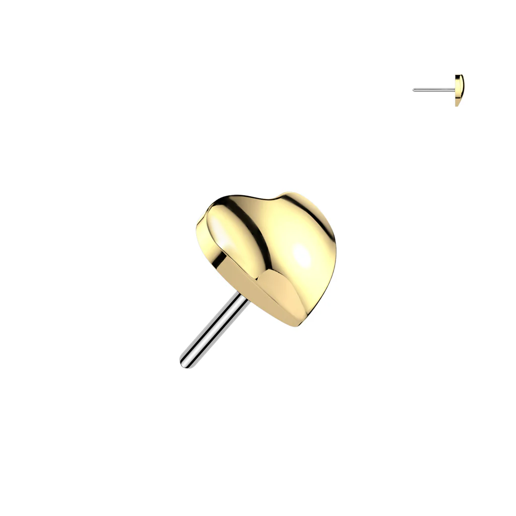 Titanium Threadless Push In 4mm 3 D Heart Top - Image 3