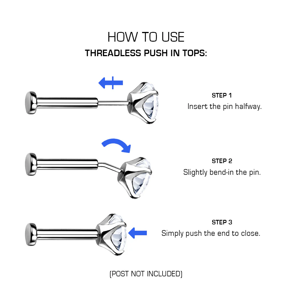 Titanium Threadless Push In Ball Top - Image 2