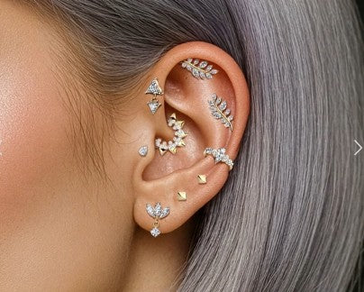 Titanium Threadless Push In Floating Convex Base Marquise CZ Top Only - Image 2