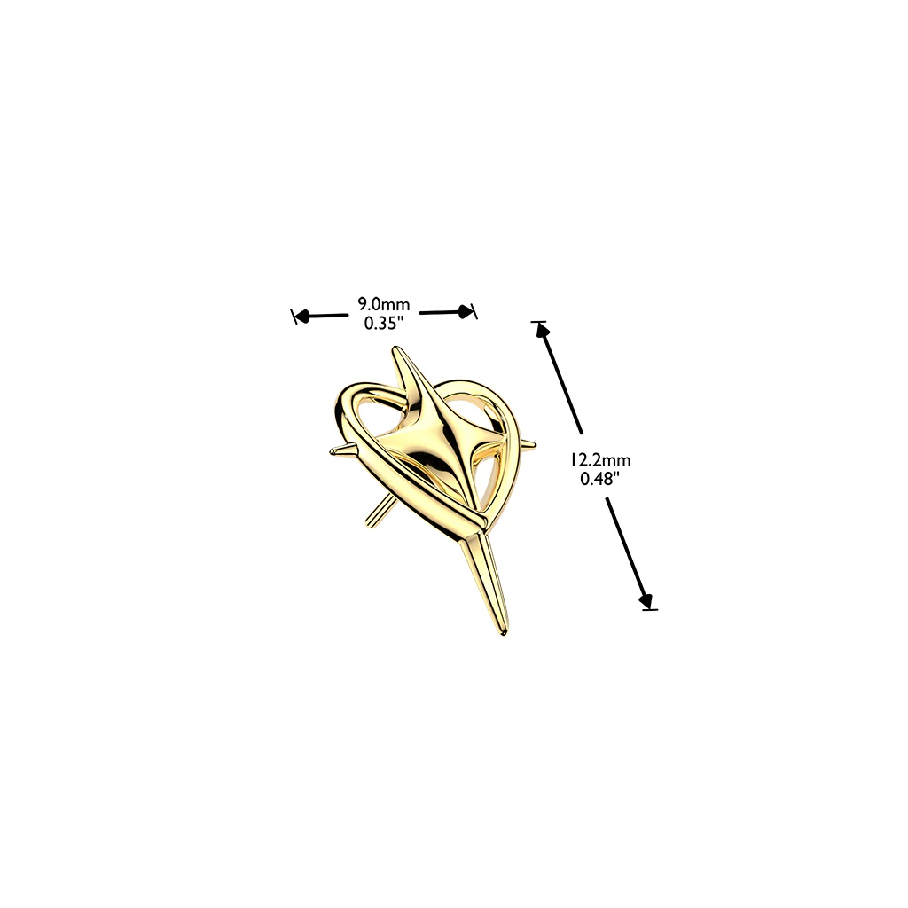 Titanium Threadless Push In Heart & Cross Replacement For Lip Ear - Image 3