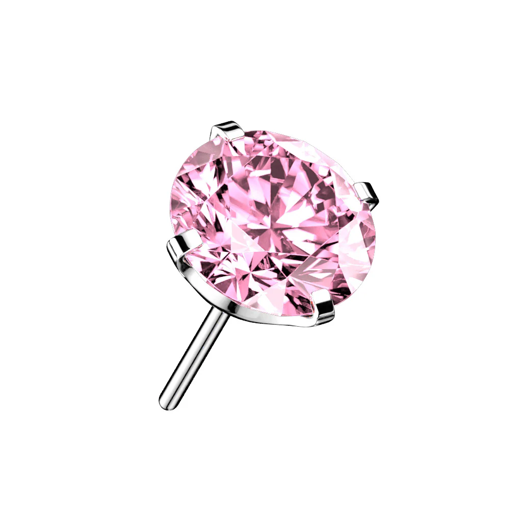 Titanium Threadless Push In Prong CZ Top - Image 8