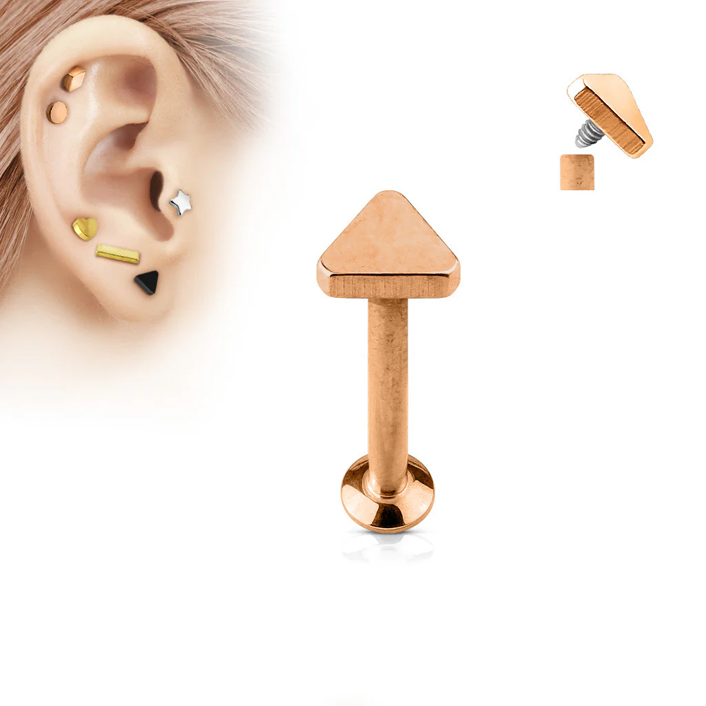 Triangle Top Internal Threaded Labret Monroe Daith Tragus Helix Stud - Image 4