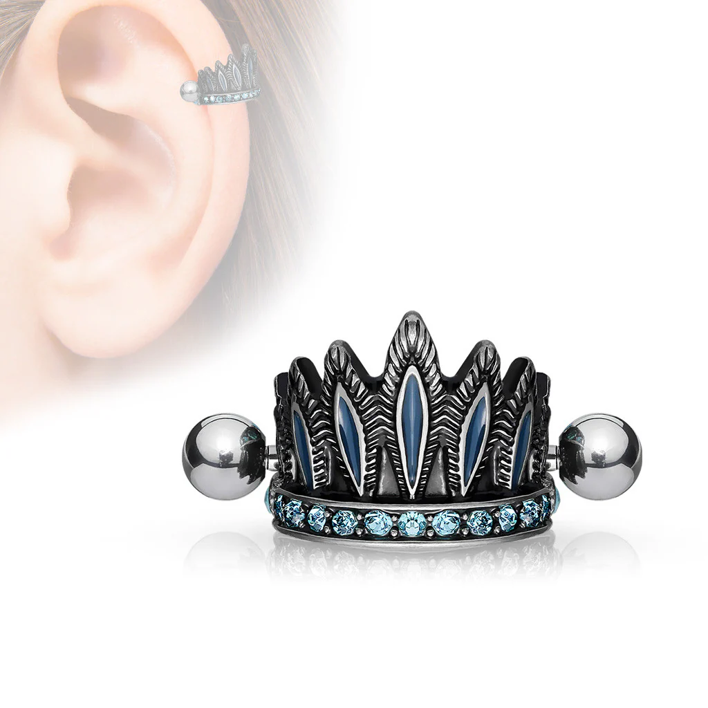 Tribal Chief's Headdress Surgical Steel Cartilage Barbell Helix Cuff - Image 3