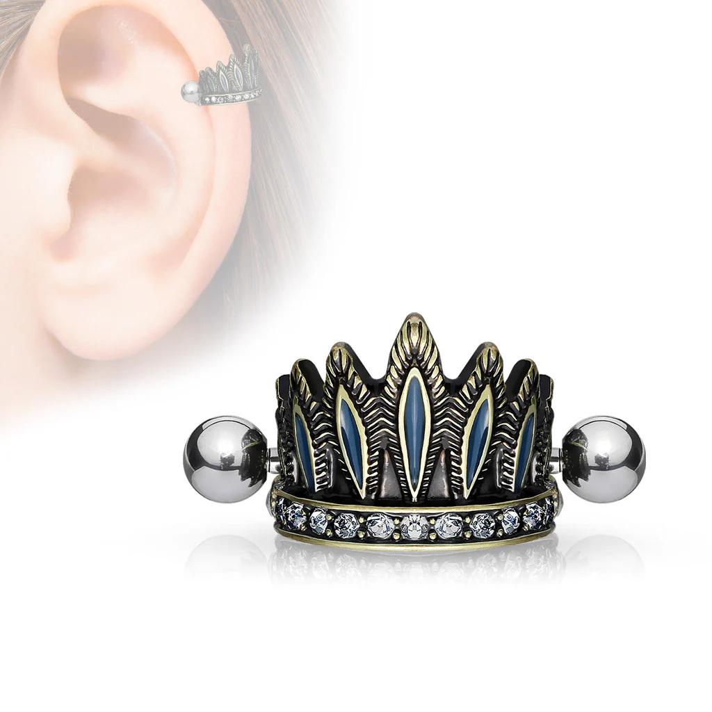 Tribal Chief's Headdress Helix Cuff Cartilage Barbell - Image 2