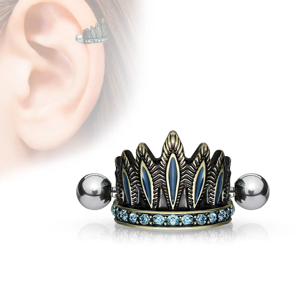 Tribal Chief's Headdress Helix Cuff Cartilage Barbell - Image 3