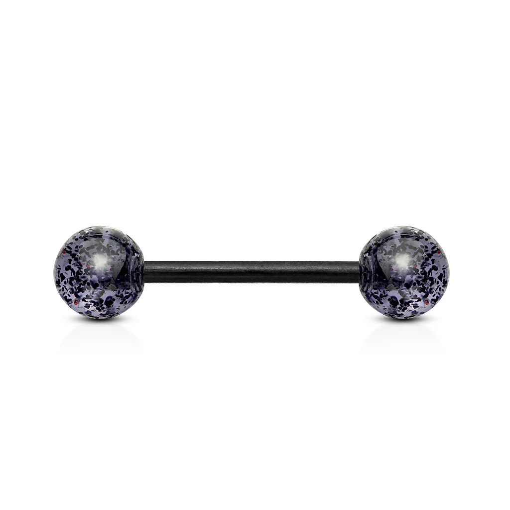 Ultra Glitter Acrylic Ball BioFlex Flexible Barbell Tongue Rings Nipple Rings - Image 6
