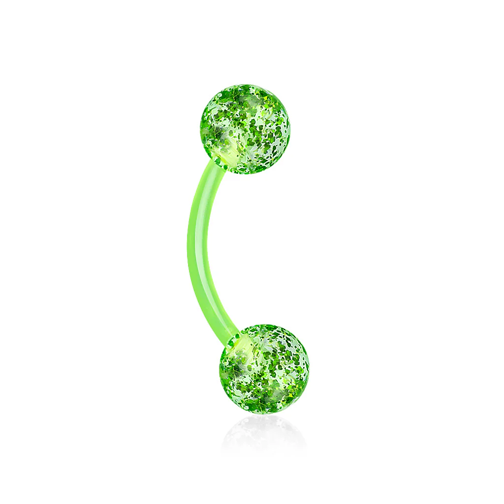 Ultra Glitter Acrylic Balls Flexible Eyebrow Ring No Metal - Image 4