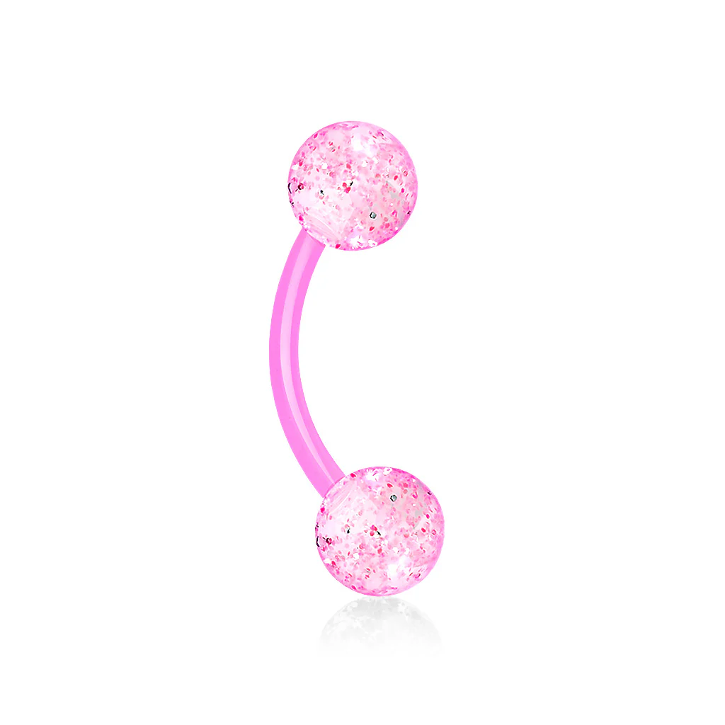 Ultra Glitter Acrylic Balls Flexible Eyebrow Ring No Metal - Image 5
