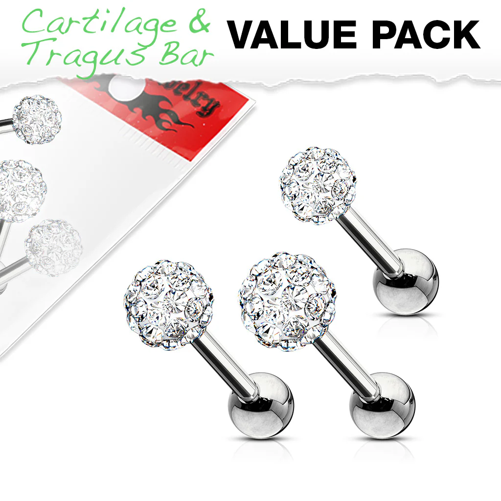 1 Pc Ferido Ball Cartilage Triple Tragus Helix Barbell Studs