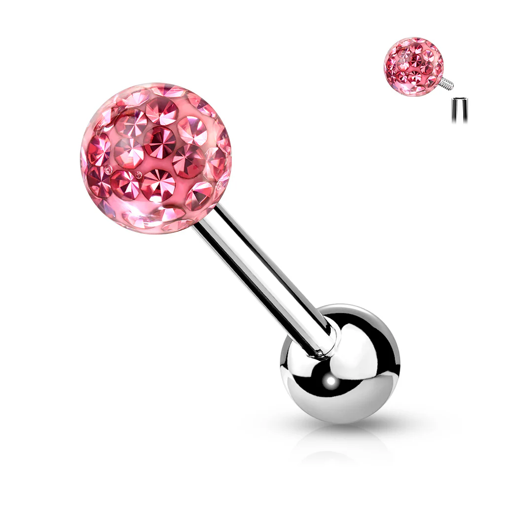 Value Pack 3 Pcs Surgical Steel Barbell Tongue Rings with Ferido Balls - Image 2