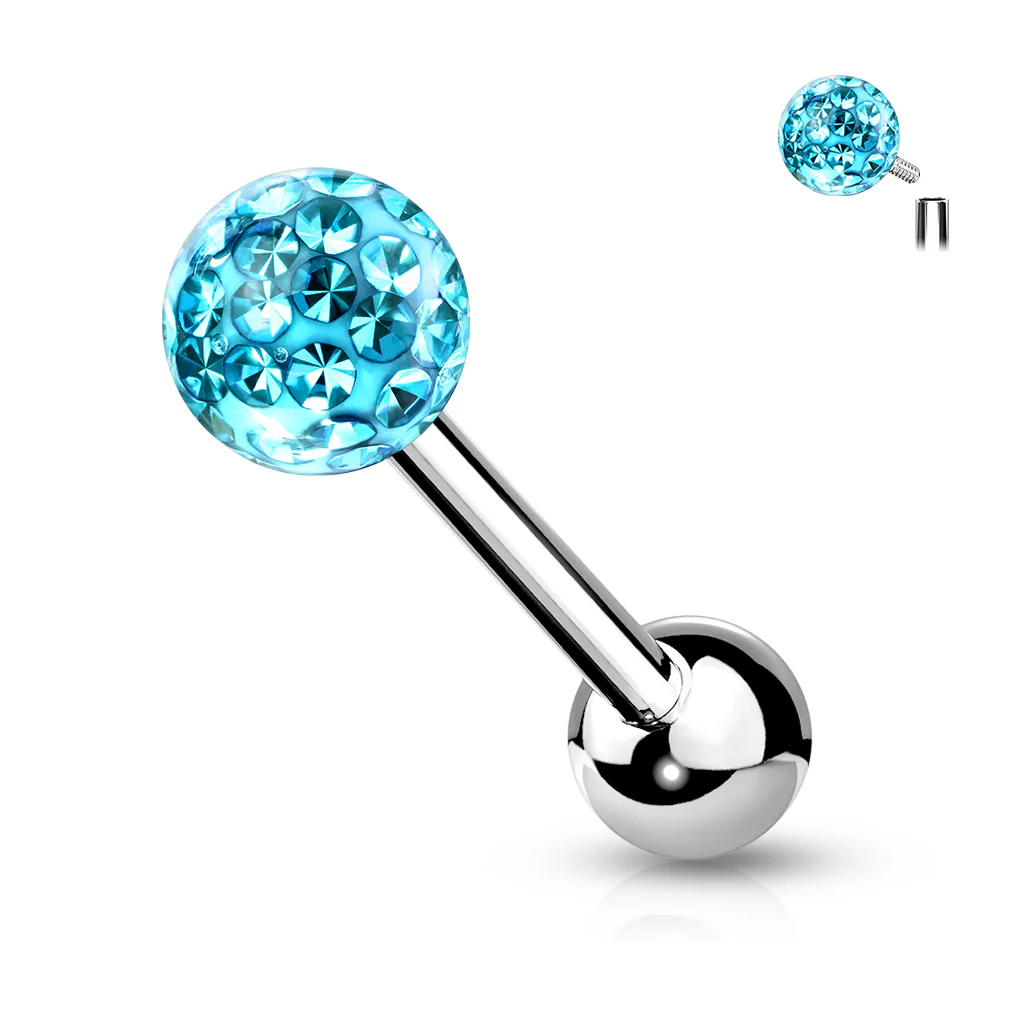 Value Pack 3 Pcs Surgical Steel Barbell Tongue Rings with Ferido Balls - Image 3