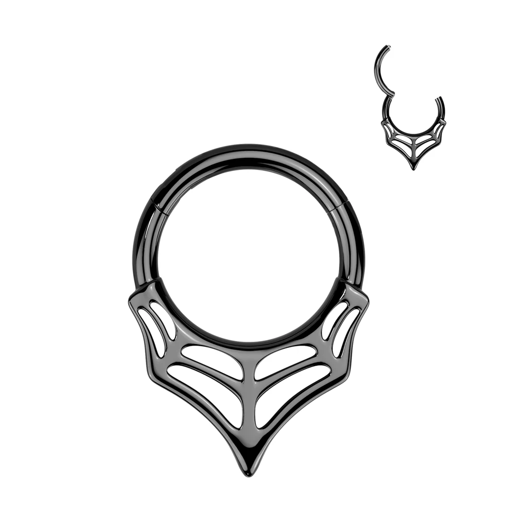 Web Hinged Segment Hoop Ring for Nose Ear Lobe Helix - Image 3