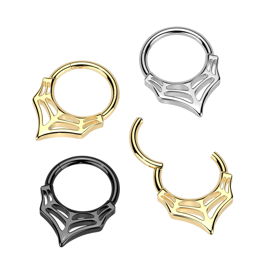 Web Hinged Segment Hoop Ring for Nose Ear Lobe Helix - Image 5